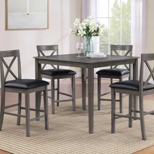 Dining room pub table gene trade #306320 Lakewood grey table & 4 chairs $375.00