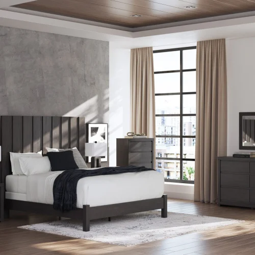 ashley queen bed dresser mirror 1 nightstand - B3370