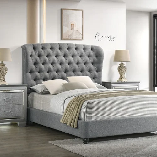 crownmark queen size bed - 5138 grey